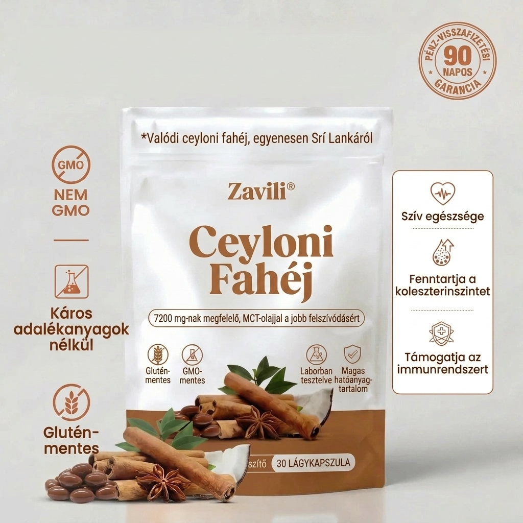 ZAVILI® Ceyloni fahéj 12:1 MCT olajjal — 30 kapszula